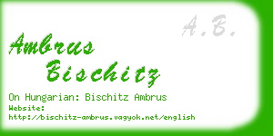 ambrus bischitz business card